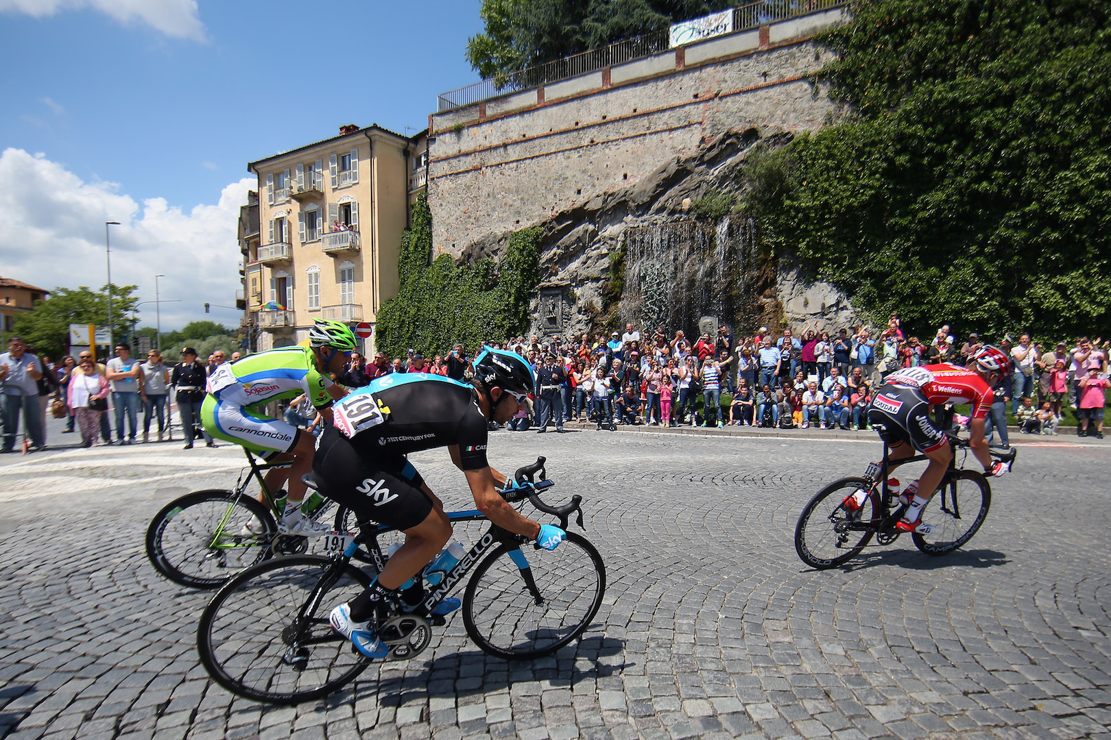 AGLIE, ITALY - MAY 24: Dario Cataldo of Italy and Team SKY in action during the fourteenth stage of the 2014 Giro d'Italia, a 164km high mountain stage between Aglie and Oropa on May 24, 2014 in Aglie, Italy. (Photo by Bryn Lennon - Velo/Getty Images)