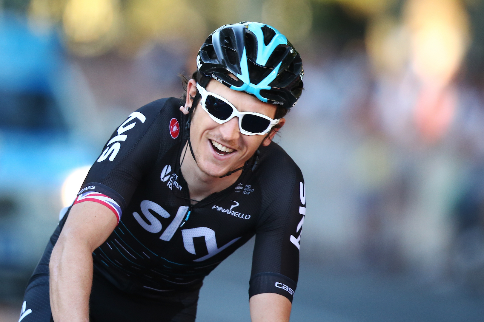 ADELAIDE, AUSTRALIA - JANUARY 15: British cyclist Geraint Thomas of Team Sky competes during the People's Choice Classic street race, a preview race to the 2017 Tour Down Under on January 15, 2017 in Adelaide, Australia. (Photo by Morne de Klerk/Getty Images)
